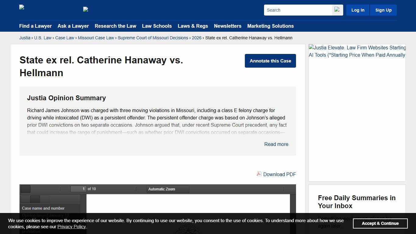 State ex rel. Catherine Hanaway vs. Hellmann :: 2026 :: Supreme Court of Missouri Decisions :: Missouri Case Law :: Missouri Law :: U.S. Law :: Justia