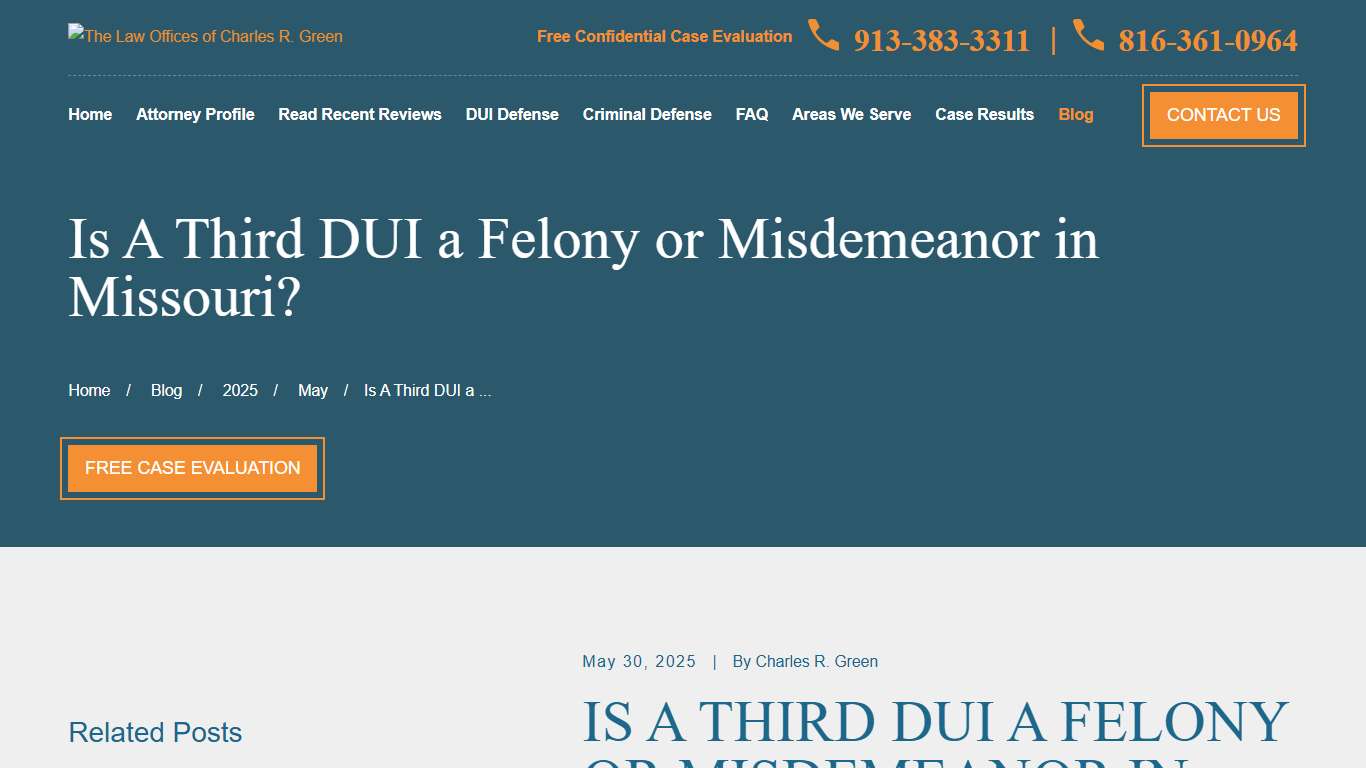 Is A Third DUI a Felony or Misdemeanor in Missouri?