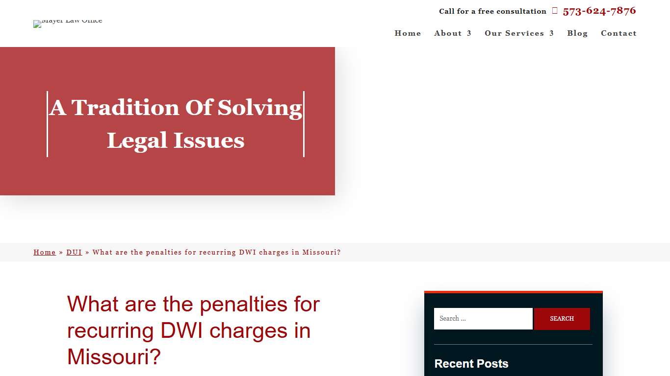 What are the penalties for recurring DWI charges in Missouri? | Mayer Law Office