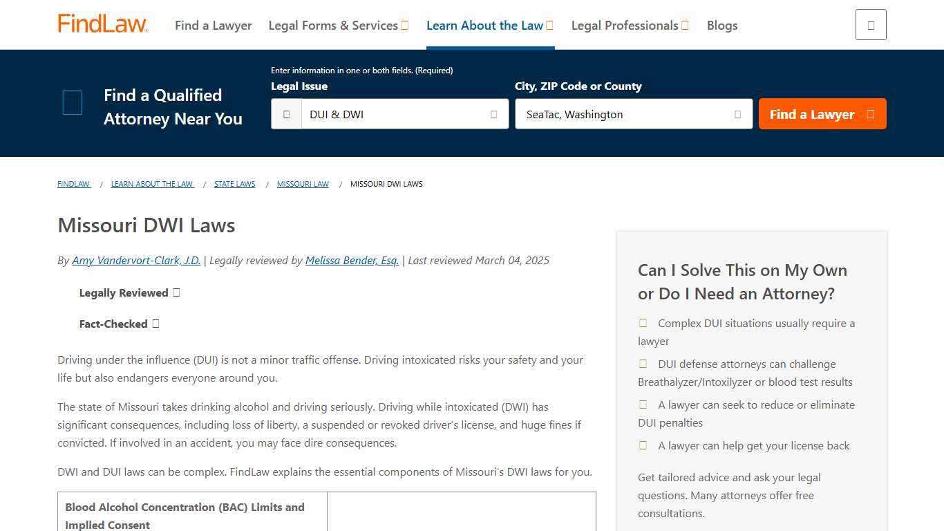 Missouri DWI Laws - FindLaw